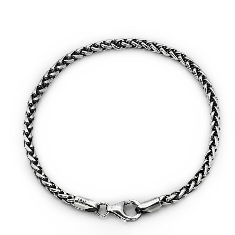 men's sterling silver distressed bracelet, view 6 - MRSLM