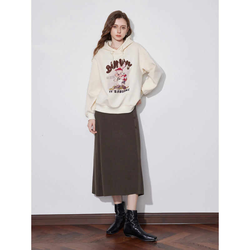 women's rabbit print hooded pullover, view 4 - MRSLM