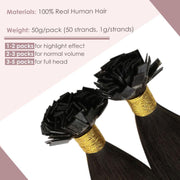 Flat tip human hair extensions, view 9 - MRSLM