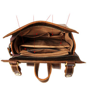 men's first layer cowhide leather backpack, view 3 - MRSLM