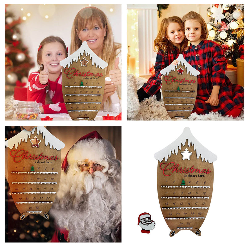 Wooden Christmas countdown calendar decoration, view 4 - MRSLM
