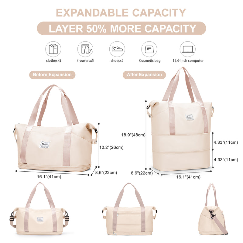 large expandable travel duffel bag, view 6 - MRSLM