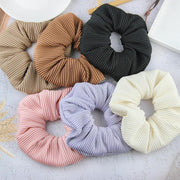 oversized pleated striped scrunchie, view 8 - MRSLM
