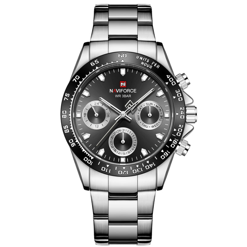 men's business steel band quartz watch, view 3 - MRSLM