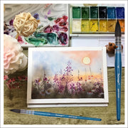 4-piece squirrel and horse hair watercolor brush set, view 6 - MRSLM