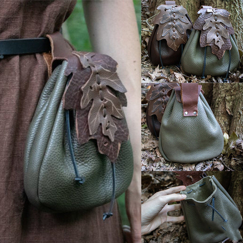faux leather leaf pattern belt bag - MRSLM