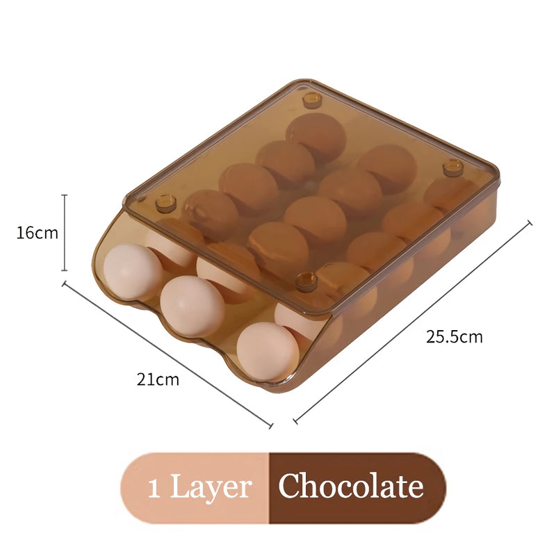 stackable self-rolling egg storage box, view 7 - MRSLM