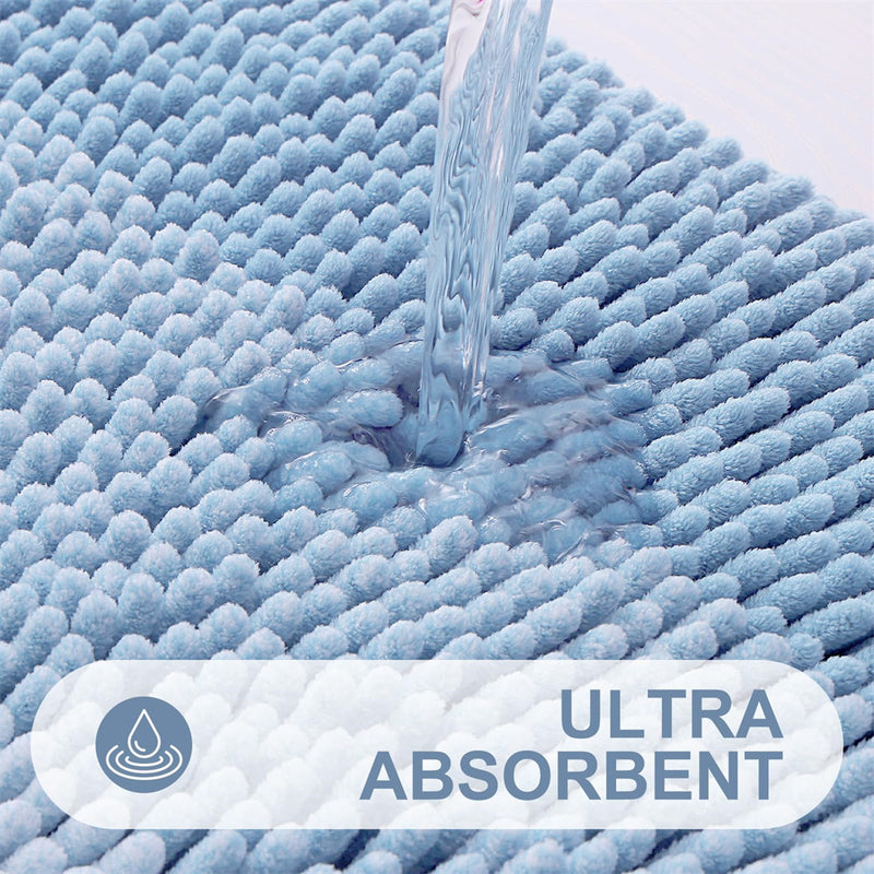 chenille striped bath mat, view 5 - MRSLM
