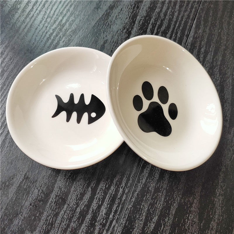 cute cat mini ceramic snack plate, view 6 - MRSLM