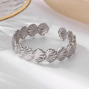stainless steel shell cuff bracelet, view 7 - MRSLM