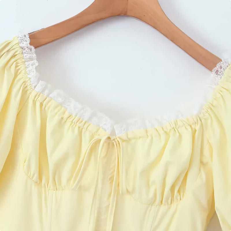vintage puff sleeve dress, view 6 - MRSLM