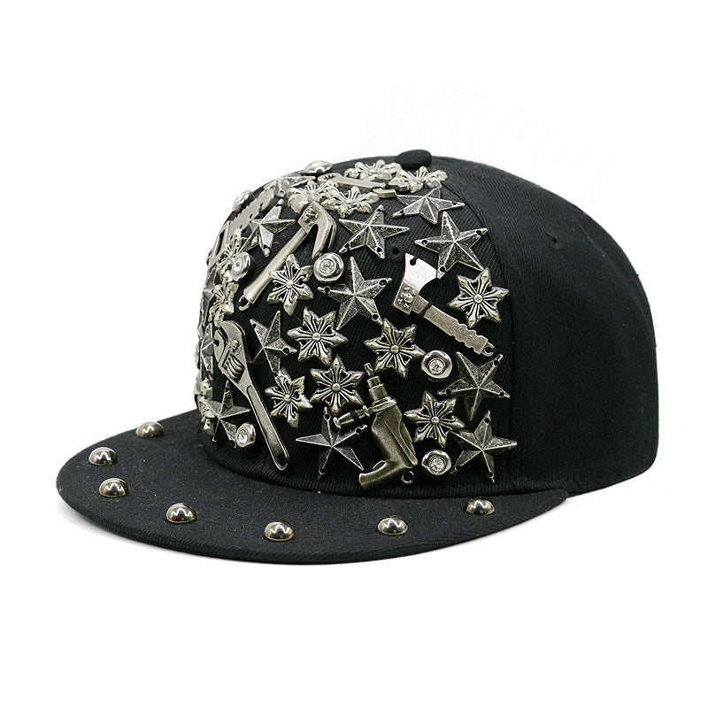 rivet flat brim cap, view 19 - MRSLM