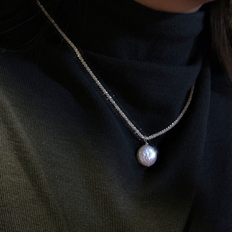 women's vintage button pearl necklace - MRSLM