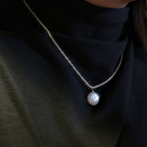 women's vintage button pearl necklace - MRSLM