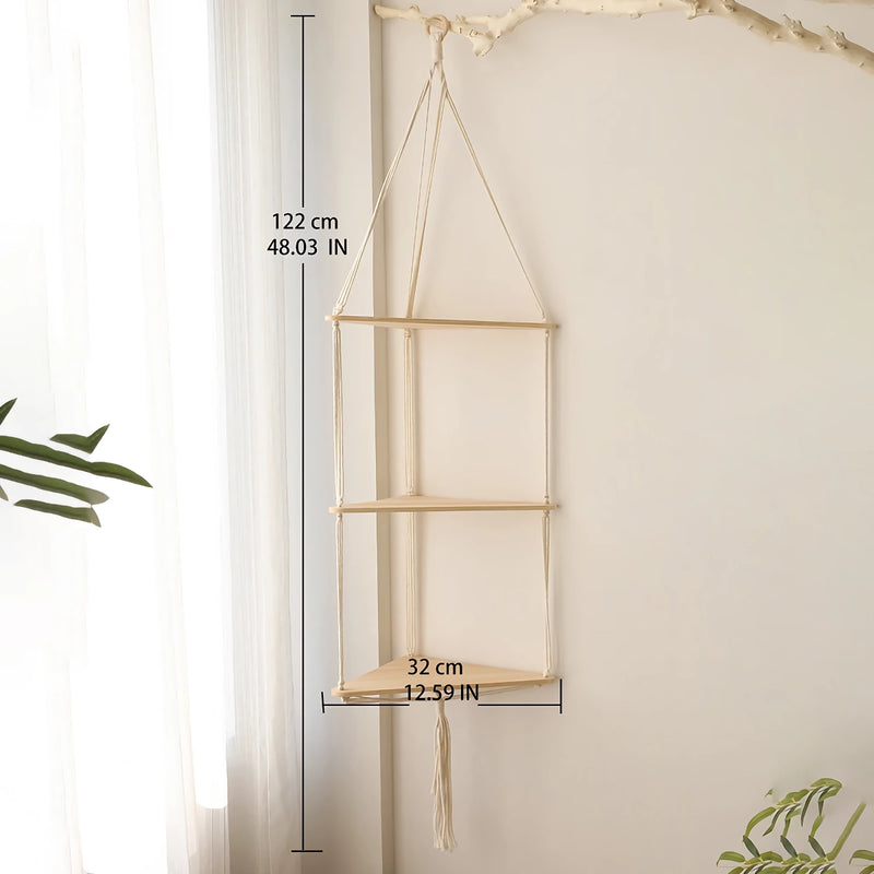 macrame floating shelf, view 11 - MRSLM