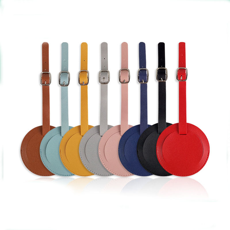 round pu leather luggage tag, view 13 - MRSLM
