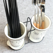 Ceramic chopsticks and utensil storage set, view 11 - MRSLM