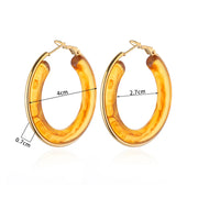 Acrylic gradient hoop earrings for women, view 11 - MRSLM