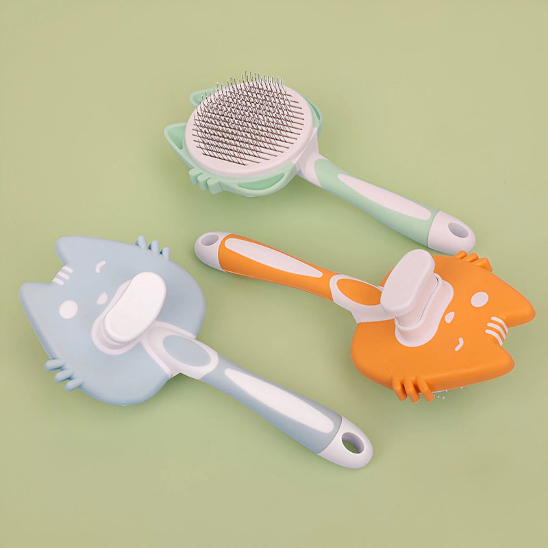 self-cleaning pet grooming brush, view 10 - MRSLM