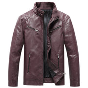 men's fleece padded pu leather jacket, view 7 - MRSLM