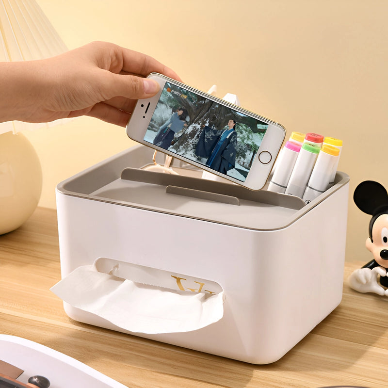 multifunctional tissue box and desk organizer, view 7 - MRSLM