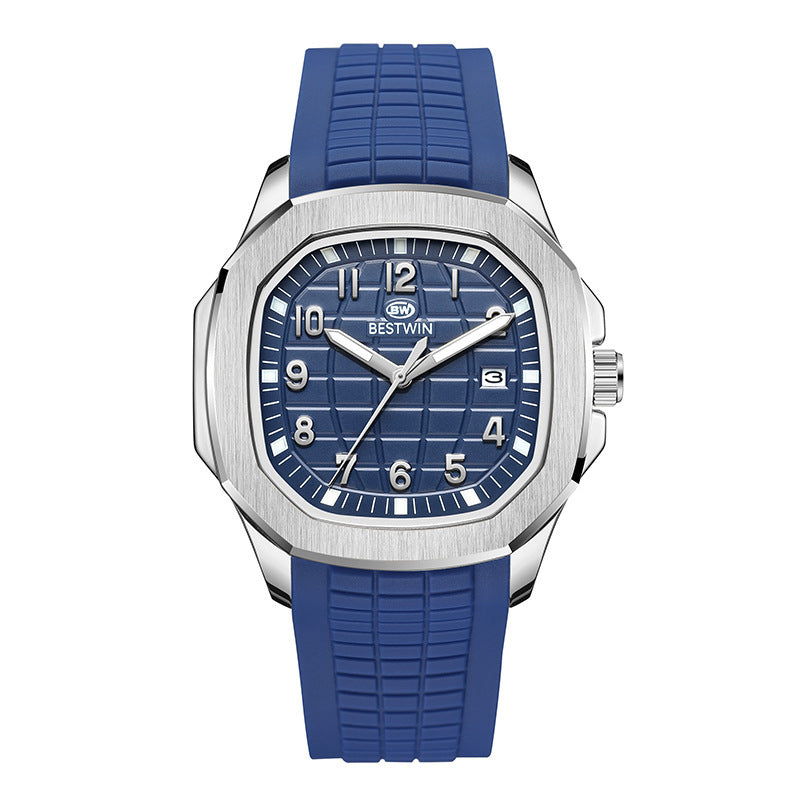 men's silicone strap sports watch, view 8 - MRSLM