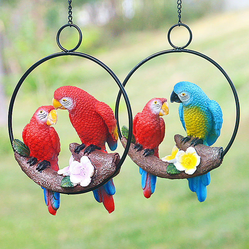 cute resin parrot with ring, view 7 - MRSLM