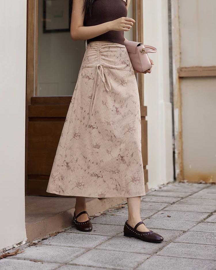 retro corduroy midi skirt, view 4 - MRSLM
