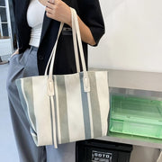 Striped canvas tote bag, view 11 - MRSLM