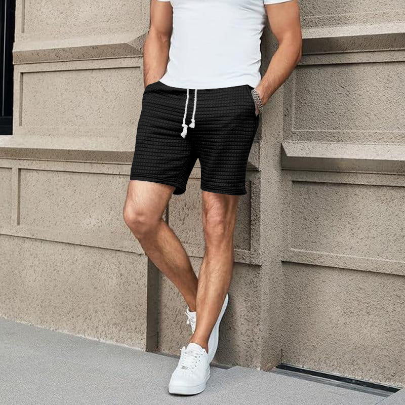 men's loose solid color casual shorts, view 4 - MRSLM