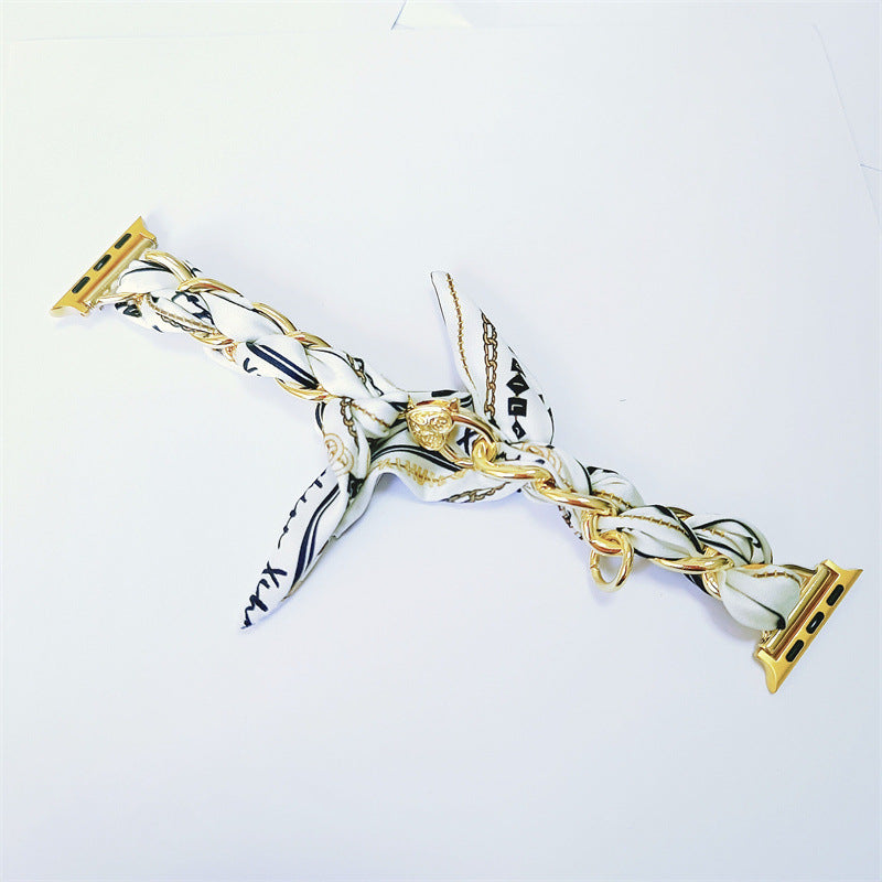 women's watch strap scarf and metal chain, view 7 - MRSLM