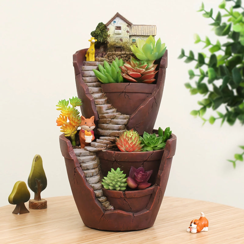 farmhouse resin succulent planter - MRSLM