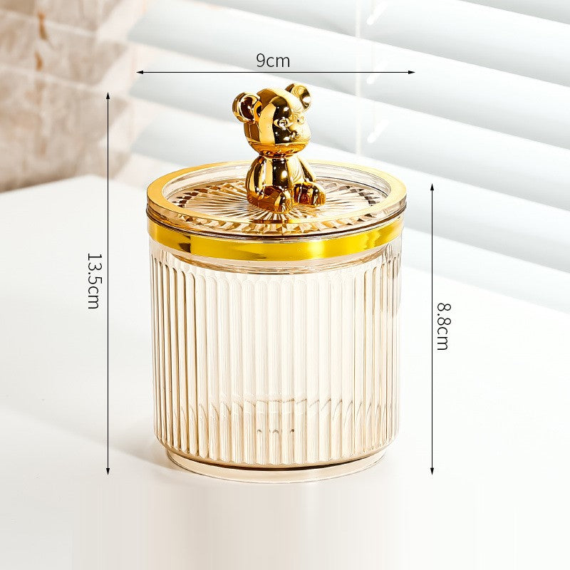 Luxury acrylic cotton pad and swab organizer, view 4 - MRSLM
