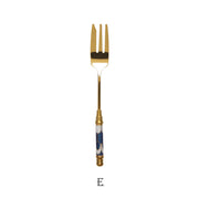 gold dessert fork, view 6 - MRSLM