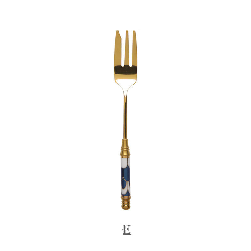 gold dessert fork, view 6 - MRSLM
