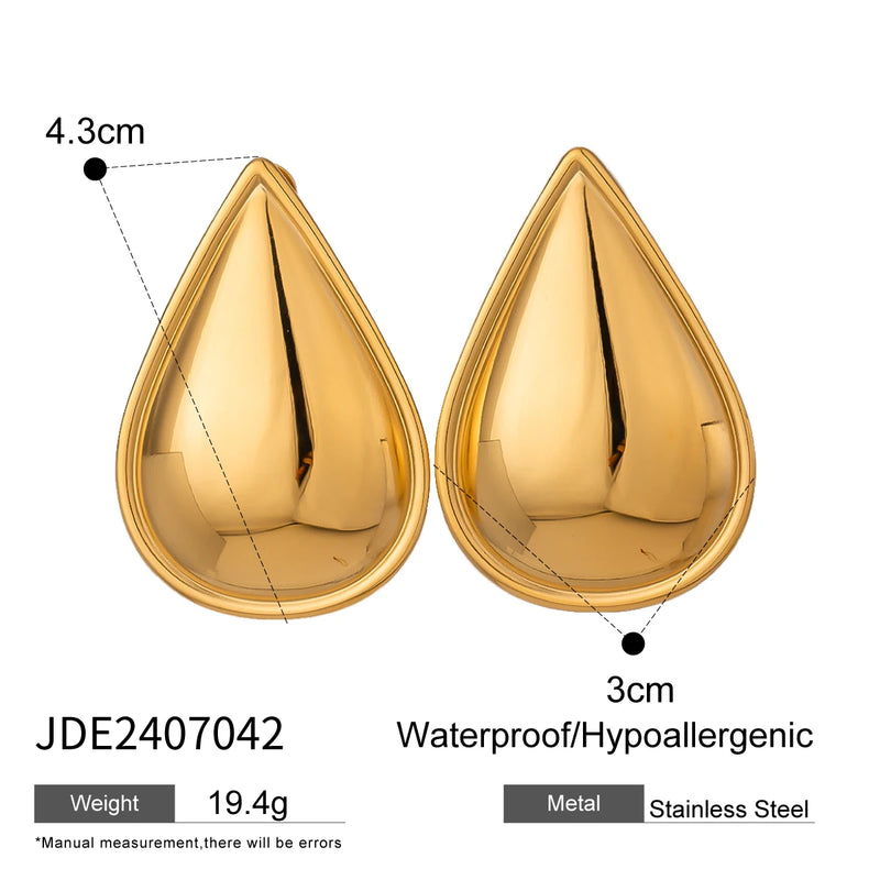 stainless steel rounded triangle stud earrings, view 2 - MRSLM