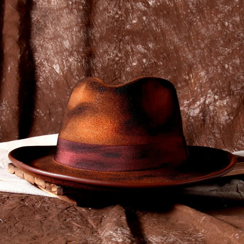 cotton wide-brim fedora hat - MRSLM