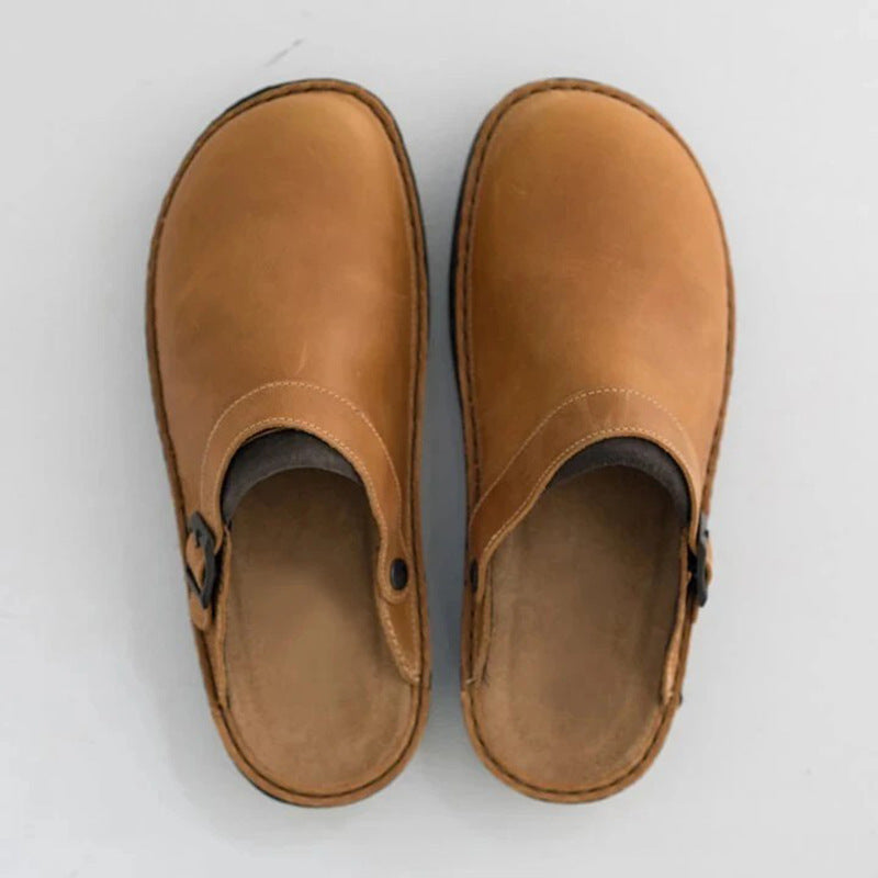 men's platform half-closed toe slippers, view 3 - MRSLM