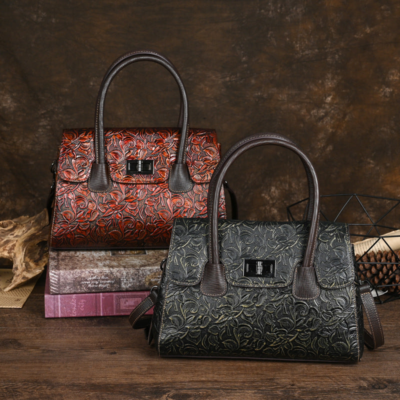 women's genuine leather vintage handbag - MRSLM