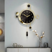 Art Deco gold and black wall clock, view 2 - MRSLM