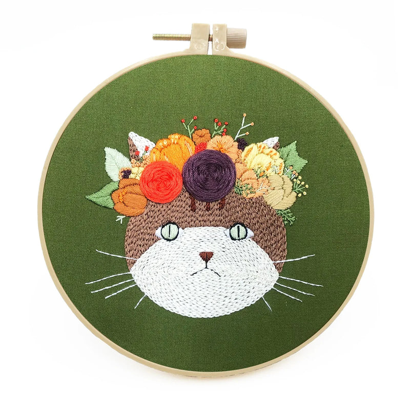 diy cat embroidery starter kit, view 6 - MRSLM