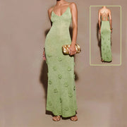 knitted flowers suspender dress - MRSLM