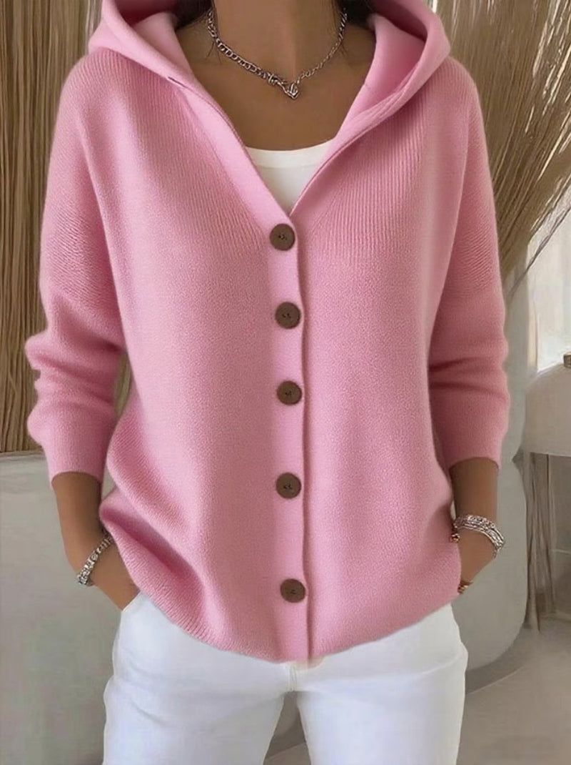 women's hooded button cardigan, view 5 - MRSLM