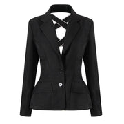 diamond bow tie women's blazer, view 3 - MRSLM