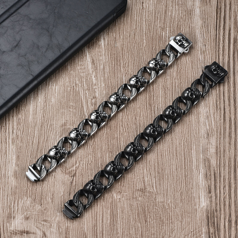 men's punk stainless steel bracelet, view 4 - MRSLM