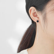 women's sterling silver tassel earrings, view 2 - MRSLM