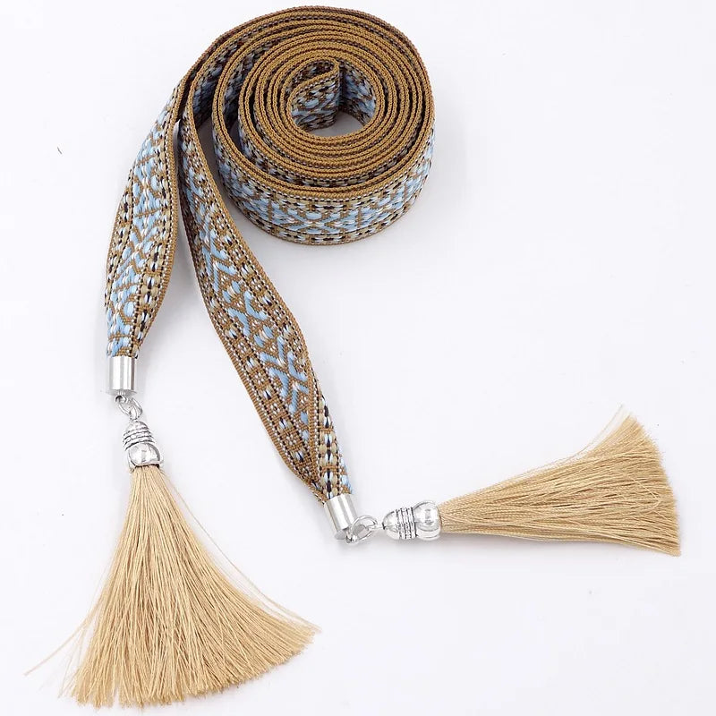 boho tassel chain waist belt, view 9 - MRSLM