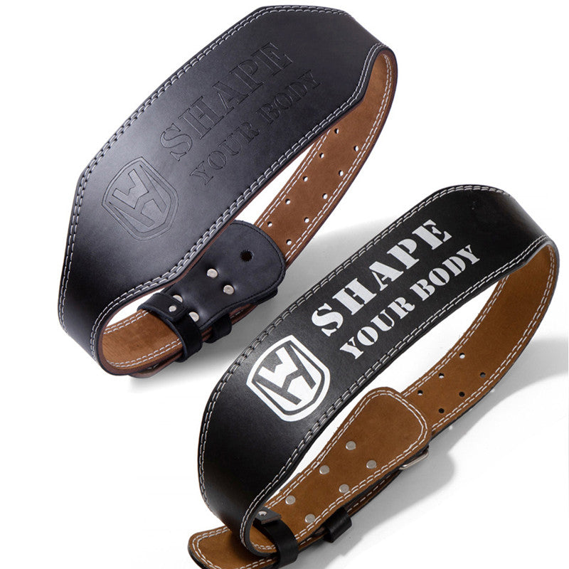 cowhide weightlifting belt, view 3 - MRSLM