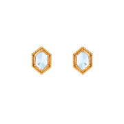 sky blue topaz stud earrings, view 3 - MRSLM
