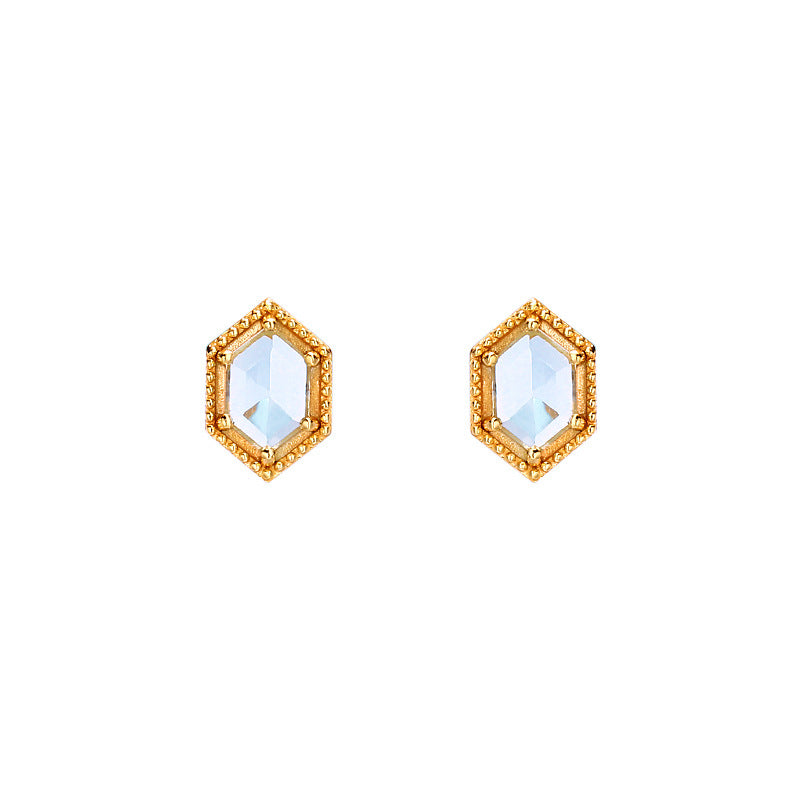 sky blue topaz stud earrings, view 3 - MRSLM